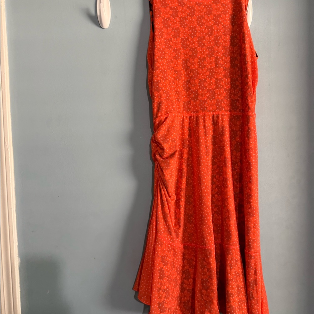 CAbi Orange and Black Floral Midi Dress - Picture 5 of 16